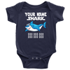 Image of VnSupertramp Baby Brother Sister Shark Personalized Name Onesie Birthday Gift-D8