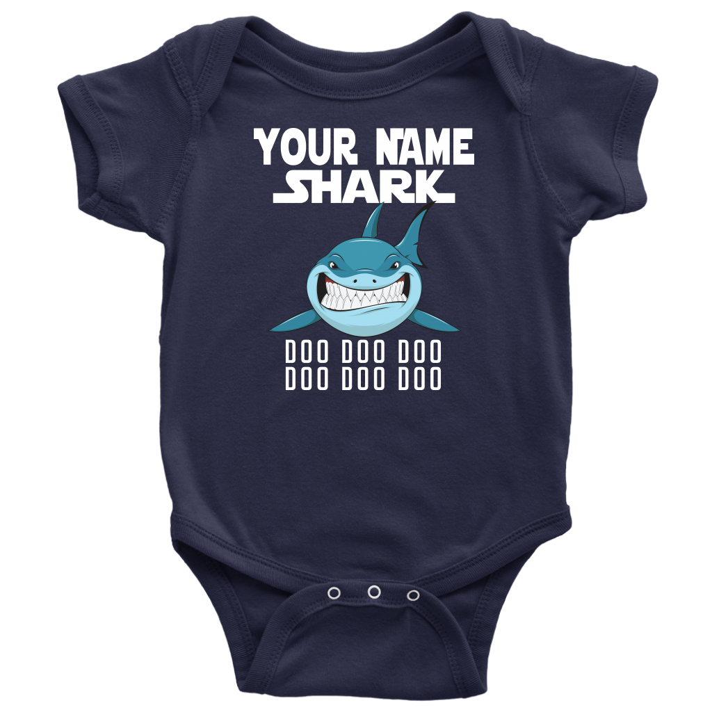 VnSupertramp Baby Brother Sister Shark Personalized Name Onesie Birthday Gift-D12