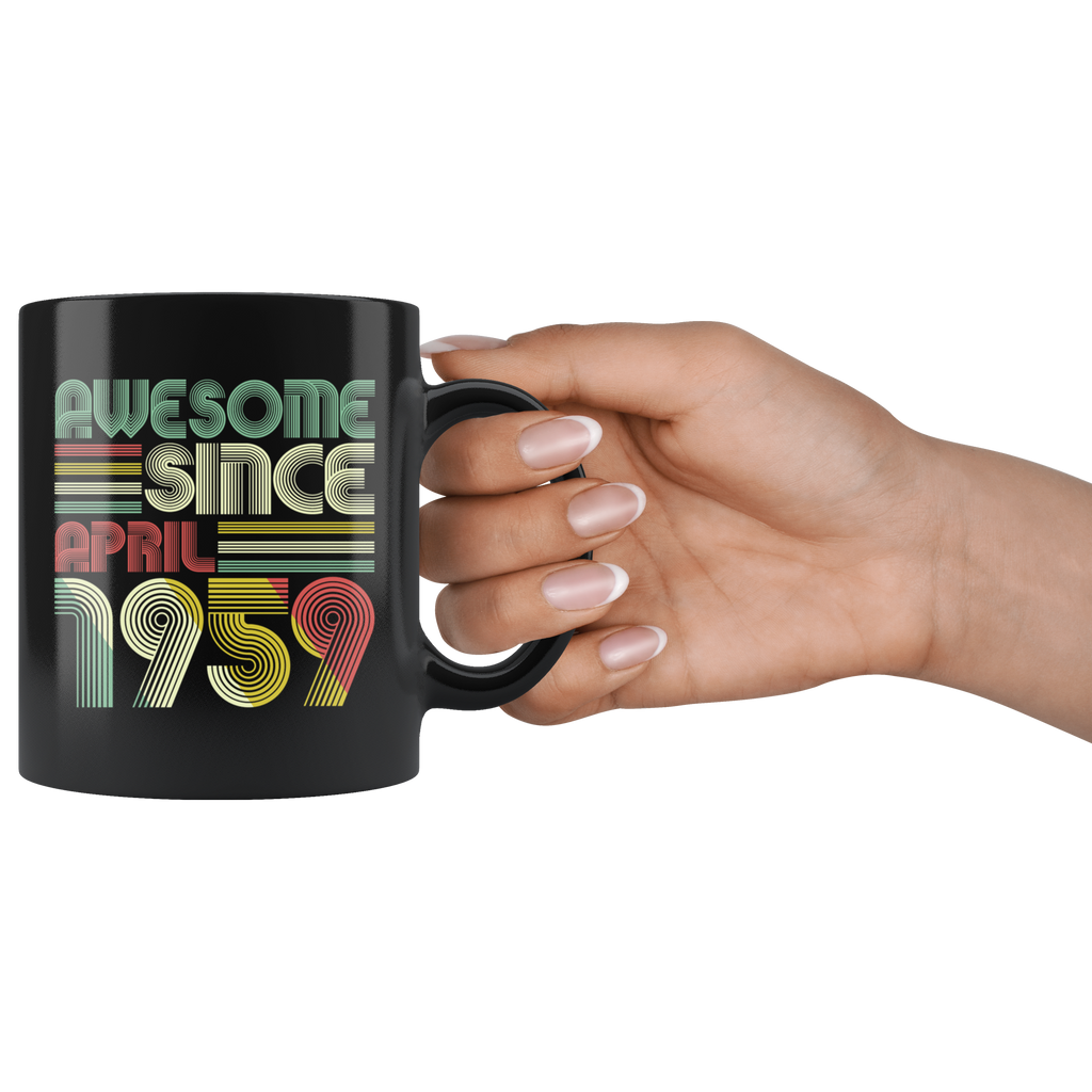 VnSupertramp Vintage April May June July 60th Birthday 1959 Personalized Black Coffee Mug 11oz