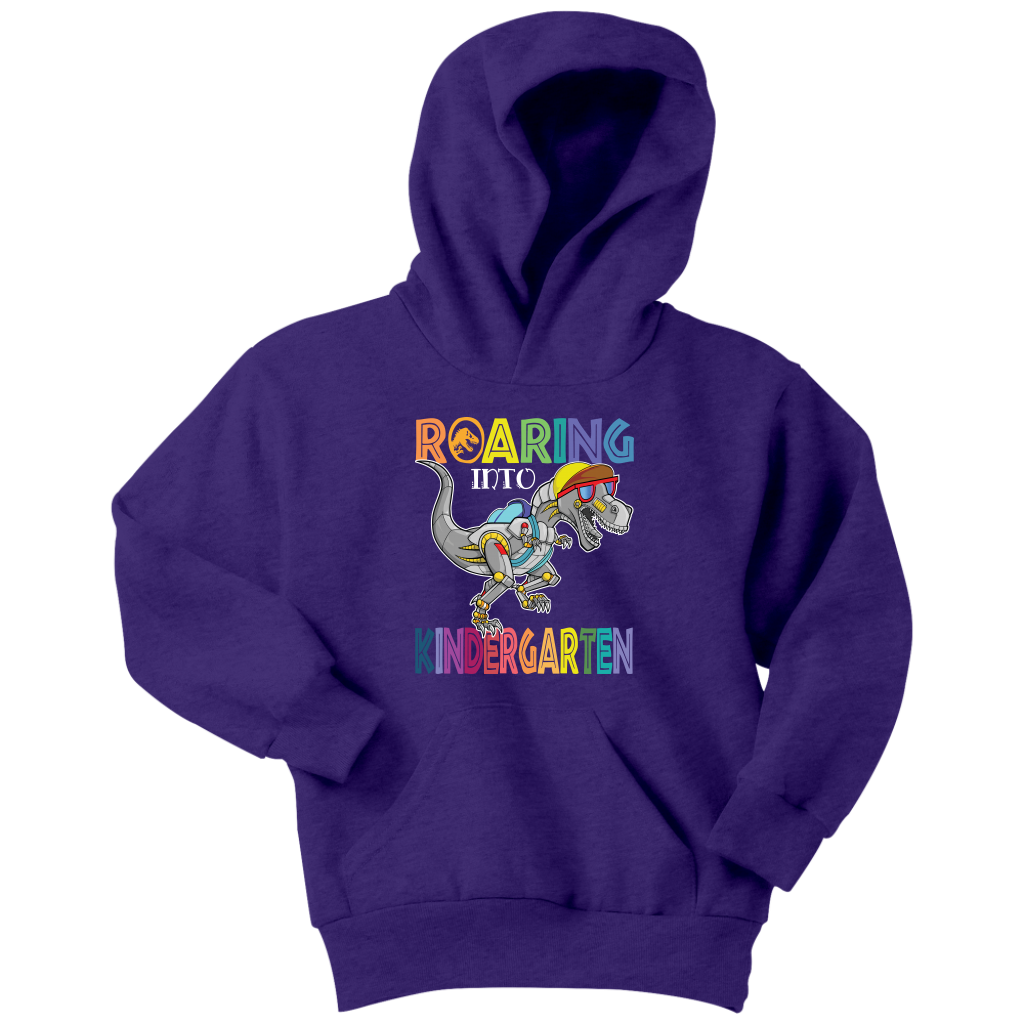 VnSupertramp Roaring Kindergarten Dinosaur T-Rex Youth Hoodie Back to School