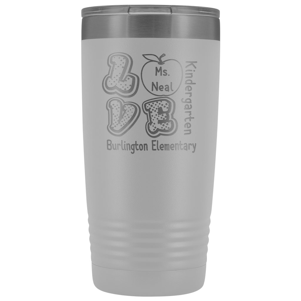 VnSupertramp Personalized Love Apple Teacher Tumbler 20oz - Custom Name, School, Grade on Tumbler Gift Back To School First Day Of School