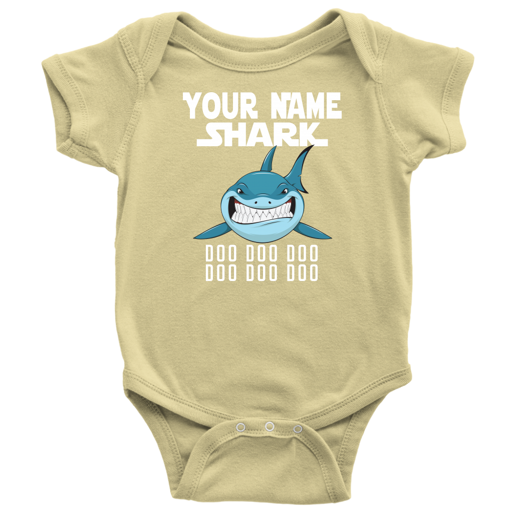 VnSupertramp Baby Brother Sister Shark Personalized Name Onesie Birthday Gift-D12