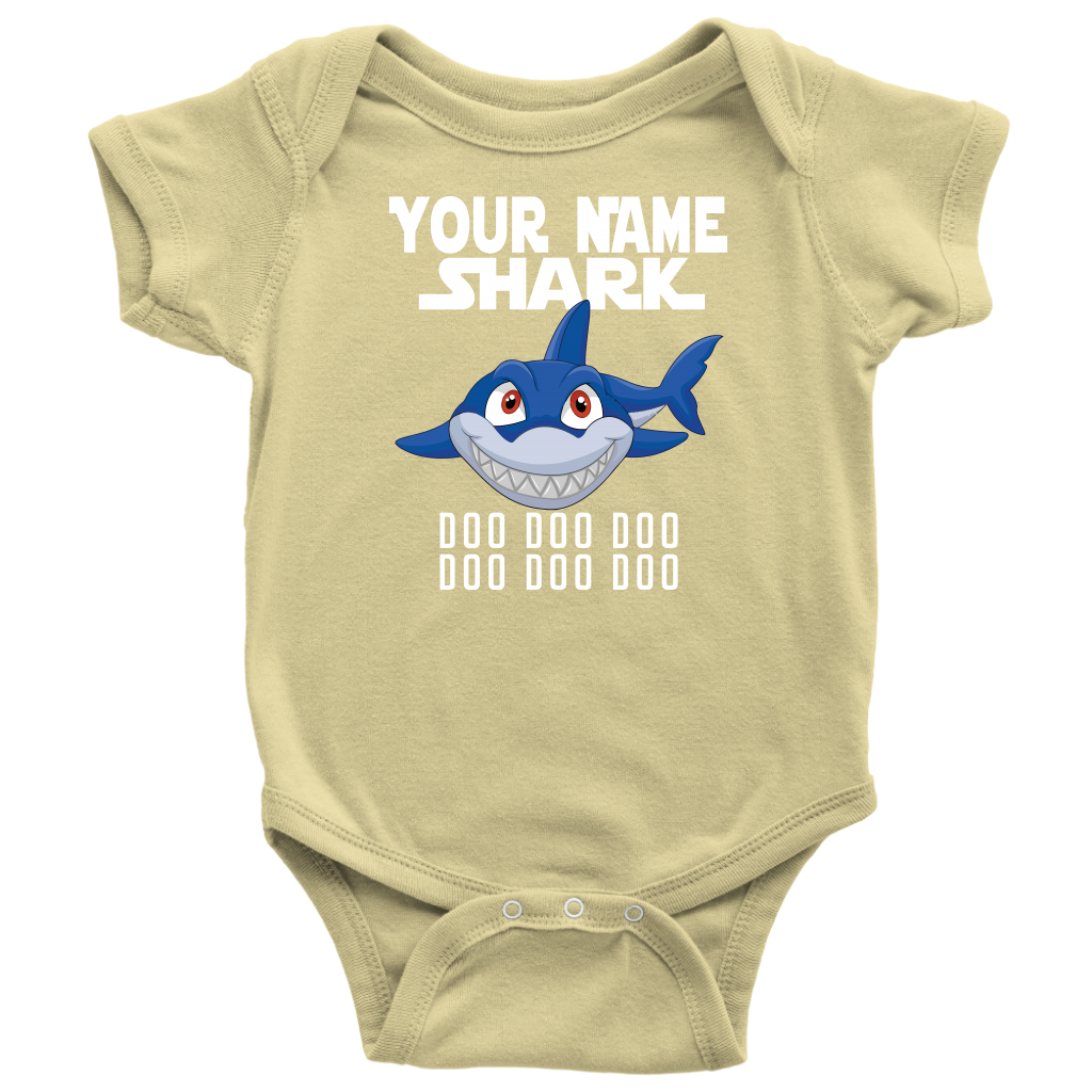 VnSupertramp Baby Brother Sister Shark Personalized Name Onesie Birthday Gift-D7