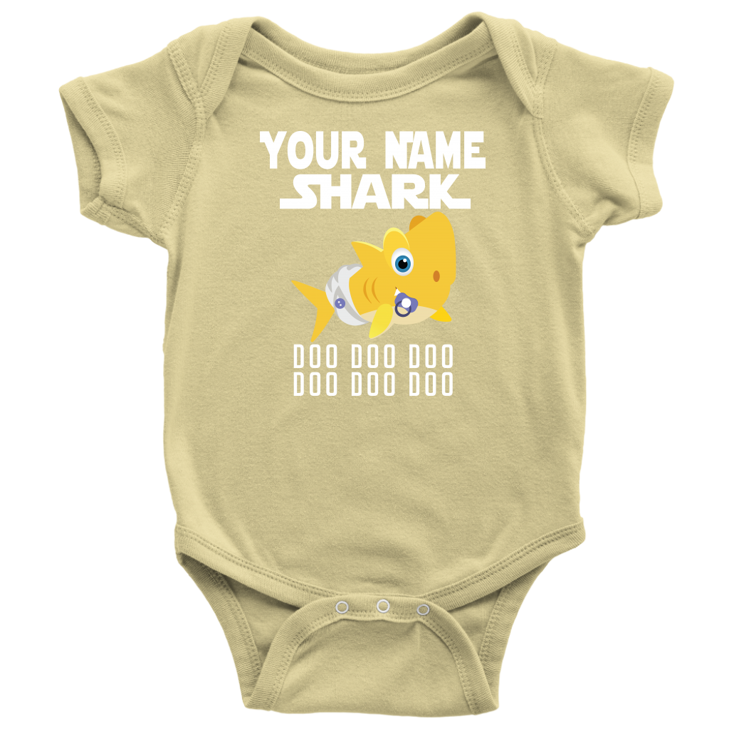VnSupertramp Baby Brother Sister Shark Personalized Name Onesie Birthday Gift-D4