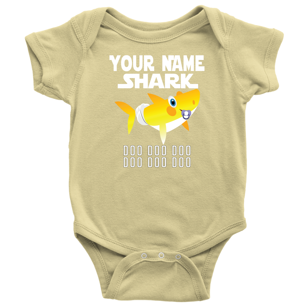 VnSupertramp Baby Brother Sister Shark Personalized Name Onesie Birthday Gift-D2