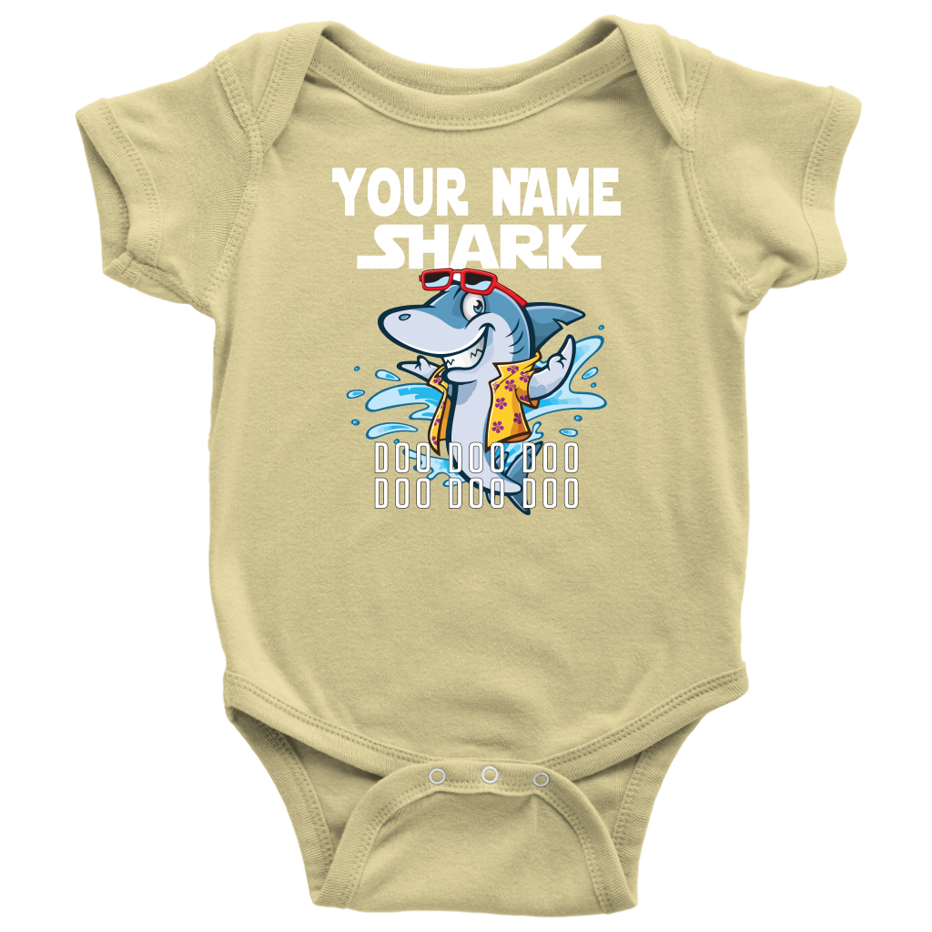 VnSupertramp Baby Brother Sister Shark Personalized Name Onesie Birthday Gift-D9
