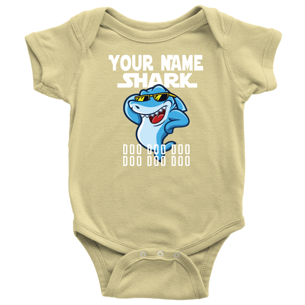 VnSupertramp Baby Brother Sister Shark Personalized Name Onesie Birthday Gift-D6