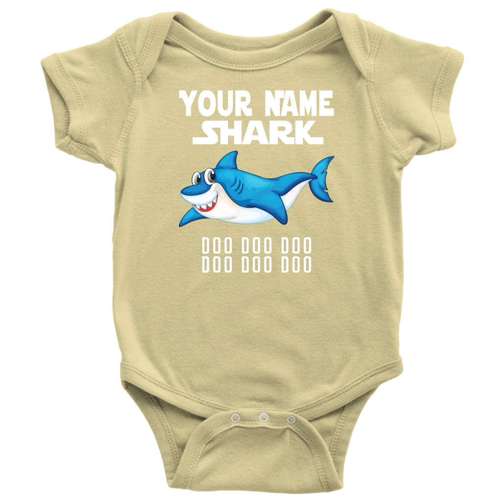 VnSupertramp Baby Brother Sister Shark Personalized Name Onesie Birthday Gift-D8