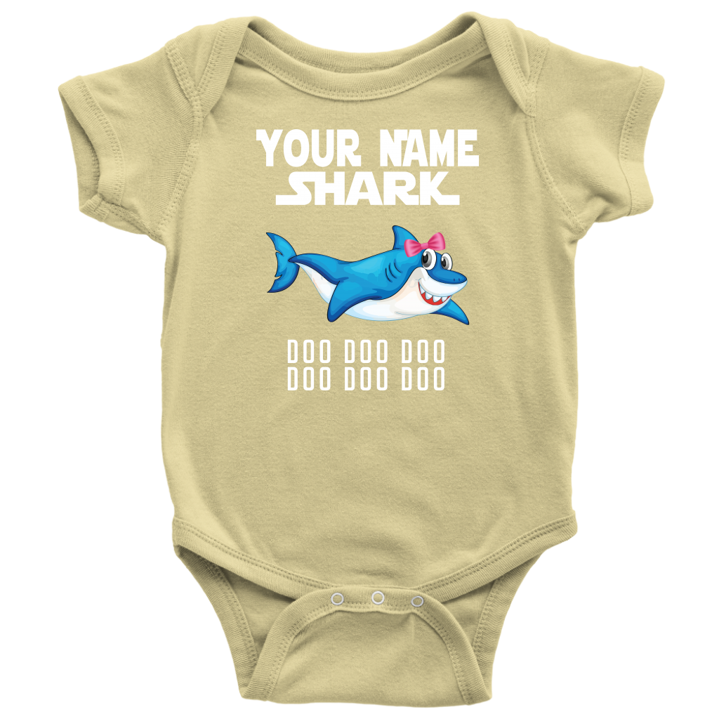 VnSupertramp Baby Brother Sister Shark Personalized Name Onesie Birthday Gift-D11