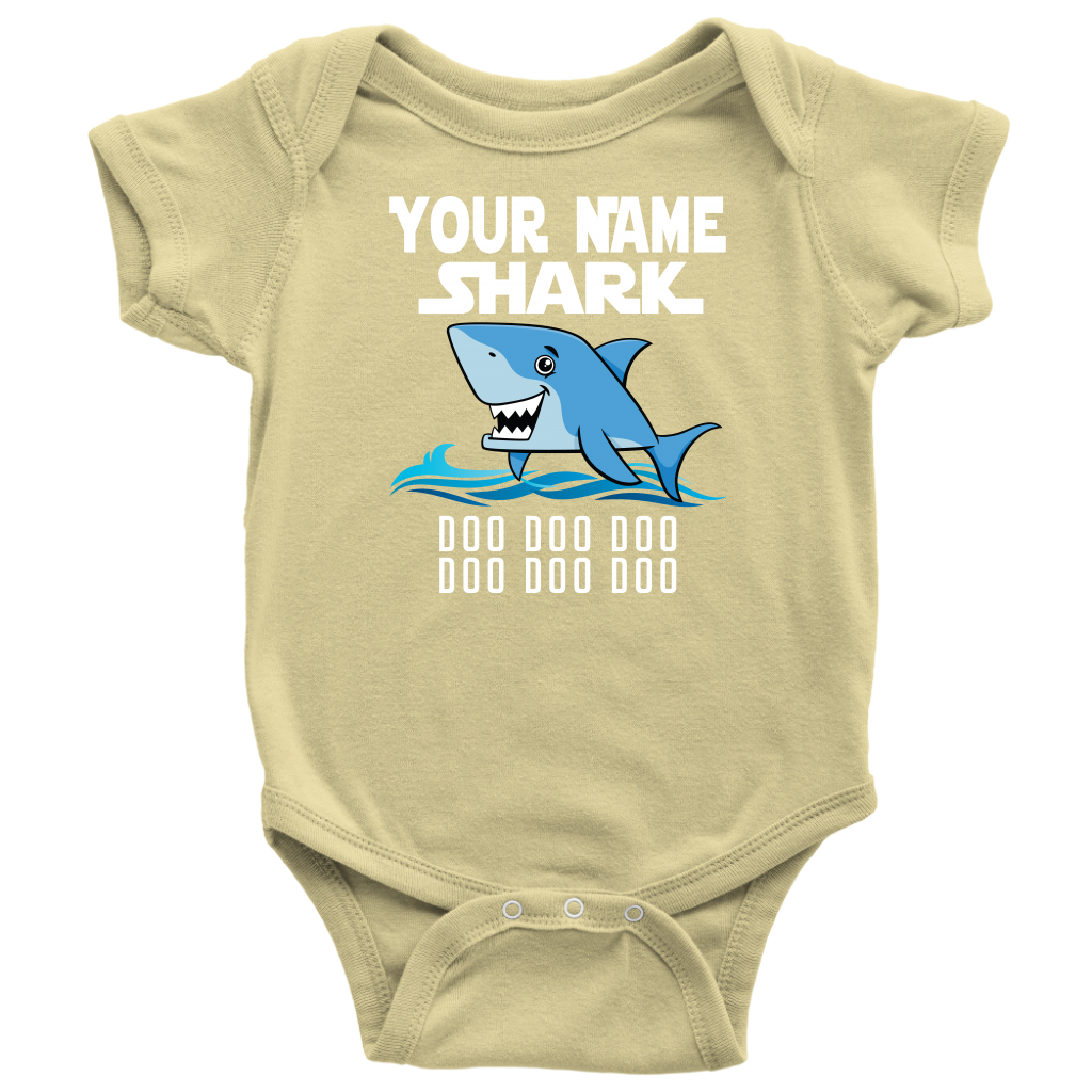VnSupertramp Baby Brother Sister Shark Personalized Name Onesie Birthday Gift-D5
