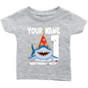 Image of VnSupertramp Baby Brother Sister Shark Doo Doo Doo Personalized Name and Age Birthday Infant T-Shirt Gift - D3