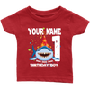 Image of VnSupertramp Baby Brother Sister Shark Doo Doo Doo Personalized Name and Age Birthday Infant T-Shirt Gift - D3