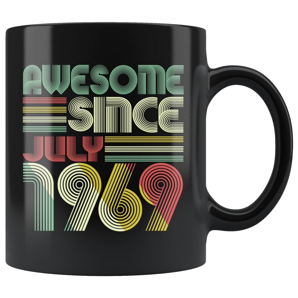 VnSupertramp Vintage April May June July 50th Birthday 1969 Personalized Black Coffee Mug 11oz