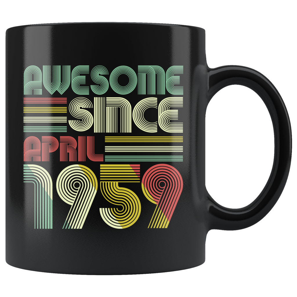 VnSupertramp Vintage April May June July 60th Birthday 1959 Personalized Black Coffee Mug 11oz