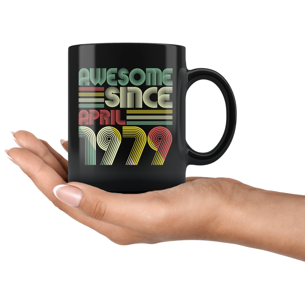 VnSupertramp Vintage April May June July 40th Birthday 1979 Personalized Black Coffee Mug 11oz