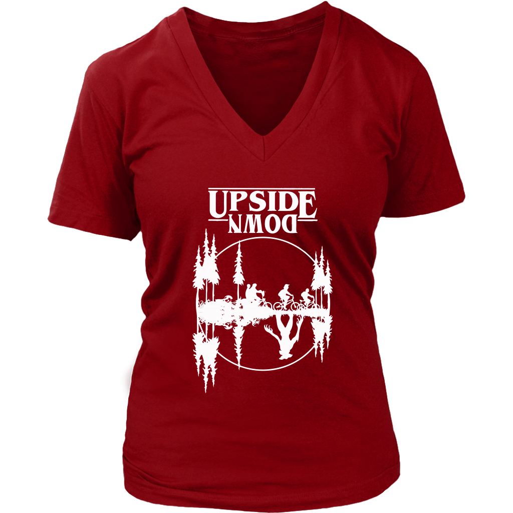 VnSupertramp Upside Down Women V-Neck T-Shirt Plus Size XL-4XL Great Tees For Stranger Things Fan Movie TV Show