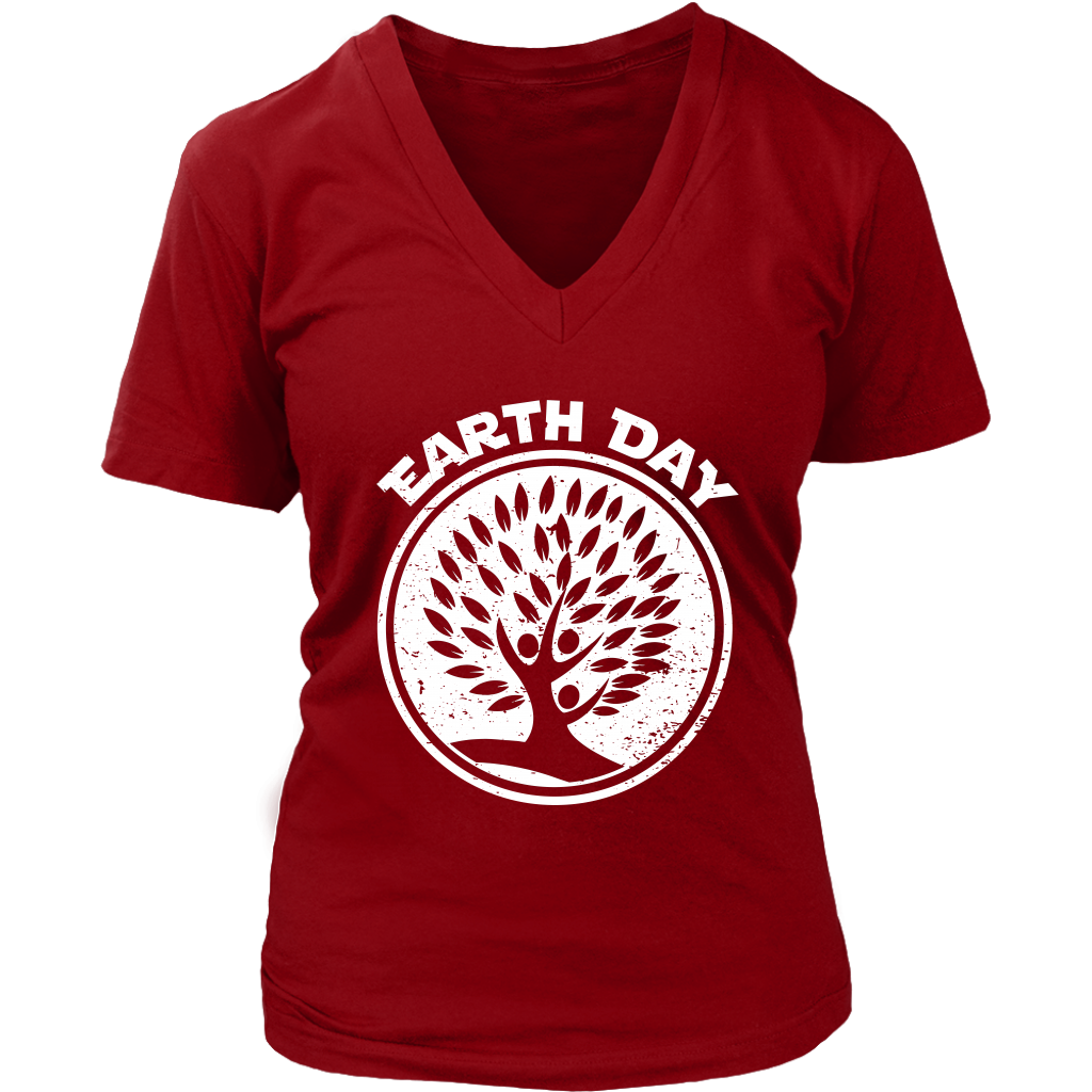 VnSupertramp Tree Hands People Lover Nature Women V-Neck T-Shirt Plus Size XL-4XL Happy Earth Day Tee 2019 - D2
