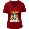 Image of VnSupertramp Team Kinder Kindergarten Wonder Teacher Women V-Neck T-Shirt - Back To School 1st Day of School Funny Superheroes Gift Tee