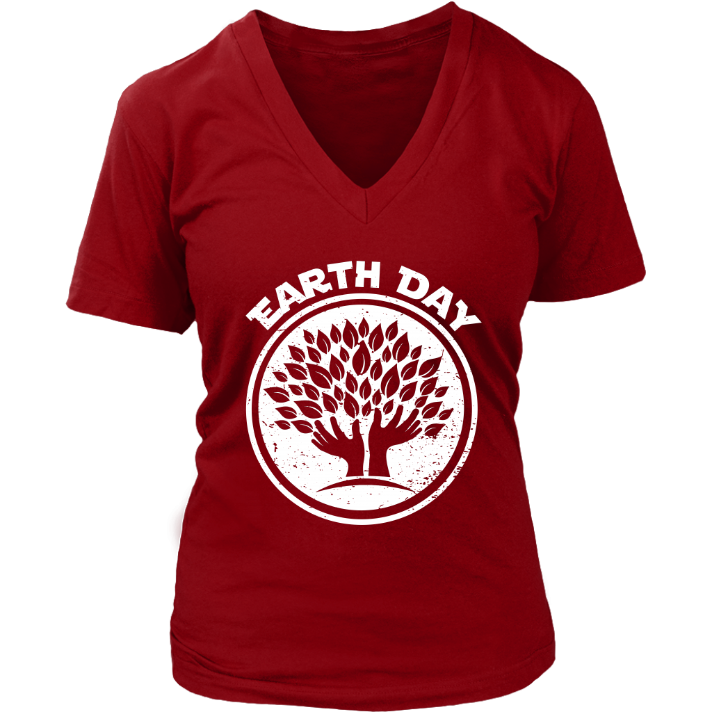 VnSupertramp Tree Hands People Lover Nature Women V-Neck T-Shirt Plus Size XL-4XL Happy Earth Day Tee 2019 - D1