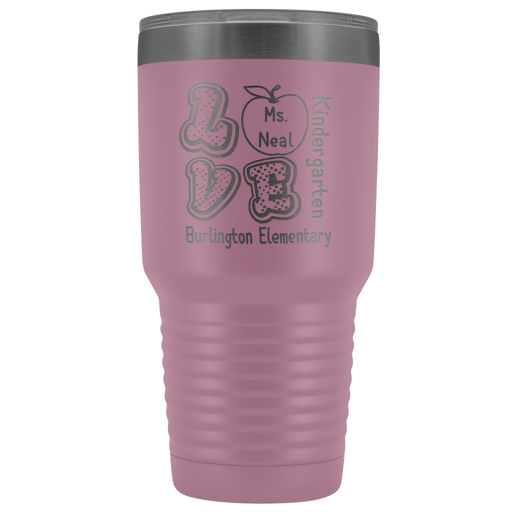 VnSupertramp Personalized Love Apple Teacher Tumbler 30oz - Custom Name, School, Grade on Tumbler Gift Back To School First Day Of School
