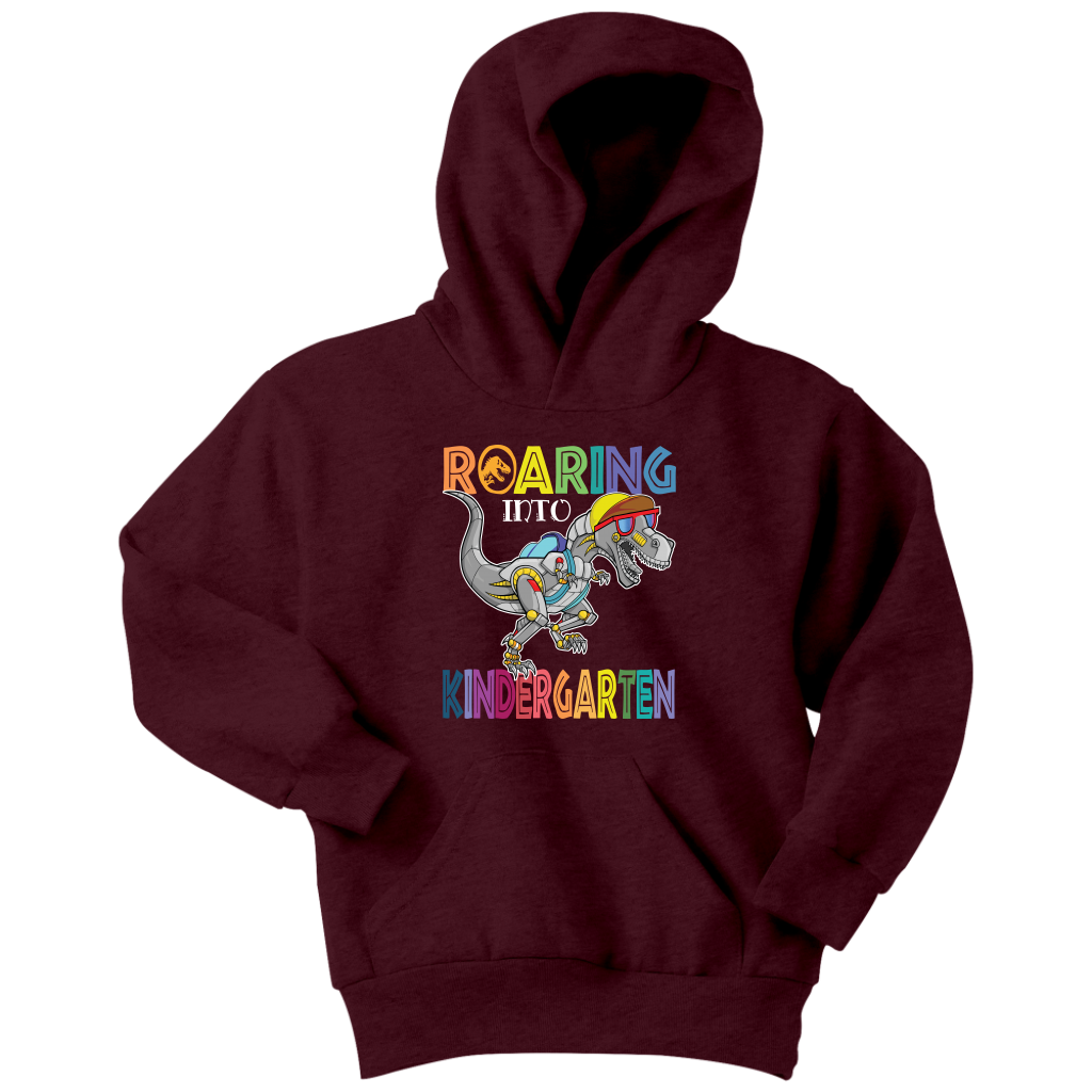 VnSupertramp Roaring Kindergarten Dinosaur T-Rex Youth Hoodie Back to School