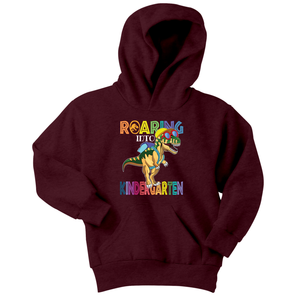 VnSupertramp Roaring Kindergarten Dinosaur T-Rex Youth Hoodie Back to School