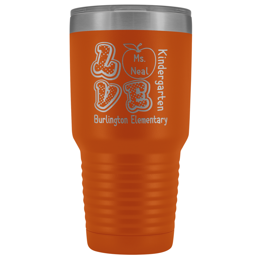 VnSupertramp Personalized Love Apple Teacher Tumbler 30oz - Custom Name, School, Grade on Tumbler Gift Back To School First Day Of School