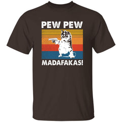 Cat Tshirt Funny Cat Pew Pew Madafakas T-Shirt for Men Women