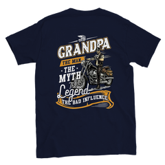 [GLT] Biker Tshirt Grandpa The Man The Myth The Legend The Bad Influence T-Shirt for Men Women