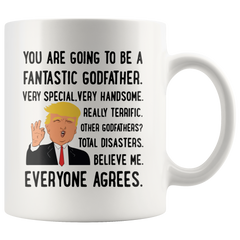 [TL] Andaz Press Baby Birth Announcement Trump 11oz. Coffee Mug Gift, You're Going to Be a Fantastic Godfather, 1-Pack, Funny President Trump Novelty Baby Pregnancy Reveal Cup Gifts Ideas