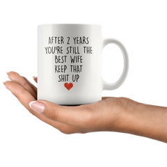 [TL] YouNique Designs 2 Year Anniversary Coffee Mug for Her, 11 Ounces, 2nd Wedding Anniversary Cup For Wife, Two Years, Second Year, 2nd Year