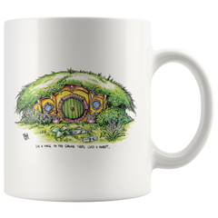 [TL] The Shire - 11oz or 15oz Ceramic Mug - Lord of The Rings Art - Cute/Library/Fantasy/Adventure Book Lover Art