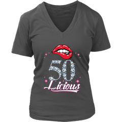 VnSupertramp Personalized Fabulous V-Neck Women Shirt Plus Size XL-4XL -  50 licious - kacey bloski - D4