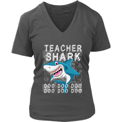 Teacher Shark Women V-Neck Shirt Doo Doo Doo Plus Size Official VnSupertramp Back To School Apparel