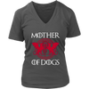 Image of VnSupertramp Mother Of Dogs Funny Women V-Neck T-Shirt Plus Size XL-4XL Mother's Day Mom Gift Cool Dog Owner Lover