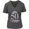 Image of VnSupertramp Fifty And Fabulous V-Neck Shirt Plus Size XL-4XL 50th Birthday Gift