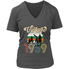 VnSupertramp Classic Vintage 1959 60th Birthday Women V-Neck Shirt Plus Size XL-4XL Anniversary Mom Gift D2