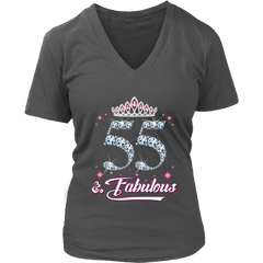 VnSupertramp Fabulous Women V-Neck Shirt Plus Size XL-4XL 55th Birthday Gift