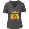 Image of VnSupertramp I Teach Superheroes Women V-Neck Shirt Plus Size XL-4XL Pun Hero Teacher|Personalized Teacher Appreciation Back To School Gift