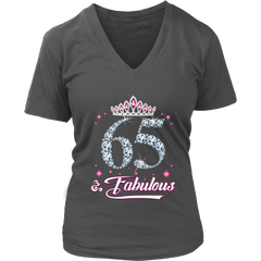 VnSupertramp Fabulous Women V-Neck Shirt Plus Size XL-4XL 65th Birthday Gift