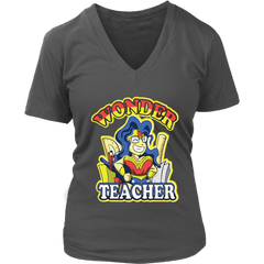 Wonder Teacher Women V-Neck Shirt Teacher Life Back To School Tee Official VnSupertramp Apparel