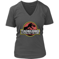 VnSupertramp Personalized Teaching Kinder Pre-K 1st 2nd 3rd 4th Grade is A Walk In The Park Teacher Shirt - For Men Women Jurassic Park Fans