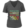 Image of VnSupertramp Vintage August 50th Birthday 1969 Women V-Neck Shirt Plus Size XL-4XL Mom Wife Gift