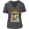 Image of VnSupertramp Wonder Teacher Women V-Neck T-Shirt Plus Size XL -4XL Back To School 1st Day of School Funny Gift Tee