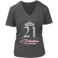 VnSupertramp Fabulous Women V-Neck Shirt Plus Size XL-4XL 21st Birthday Gift