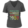 Image of VnSupertramp Vintage June 60th Birthday Women V-Neck Shirt Plus Size XL-4XL Mother’s Day Mom Gift 1959