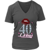 Image of VnSupertramp Forty Licious 40th Birthday Sexy Clips Women V-Neck Shirt Plus Size XL-4XL Mother's Day Mom Gift 1979 - D2