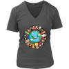 Image of VnSupertramp Children Around The World Women V-Neck T-Shirt Plus Size XL-4XL Happy Earth Day Tee 2019