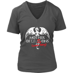 VnSupertramp Mother of Dragons (er, Sons - Same Thing) Funny Women V-Neck T-Shirt Plus Size XL-4XL For Mom Birthday Gift