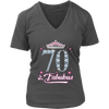 Image of VnSupertramp Seventy And Fabulous V-Neck Shirt Plus Size XL-4XL 70th Birthday